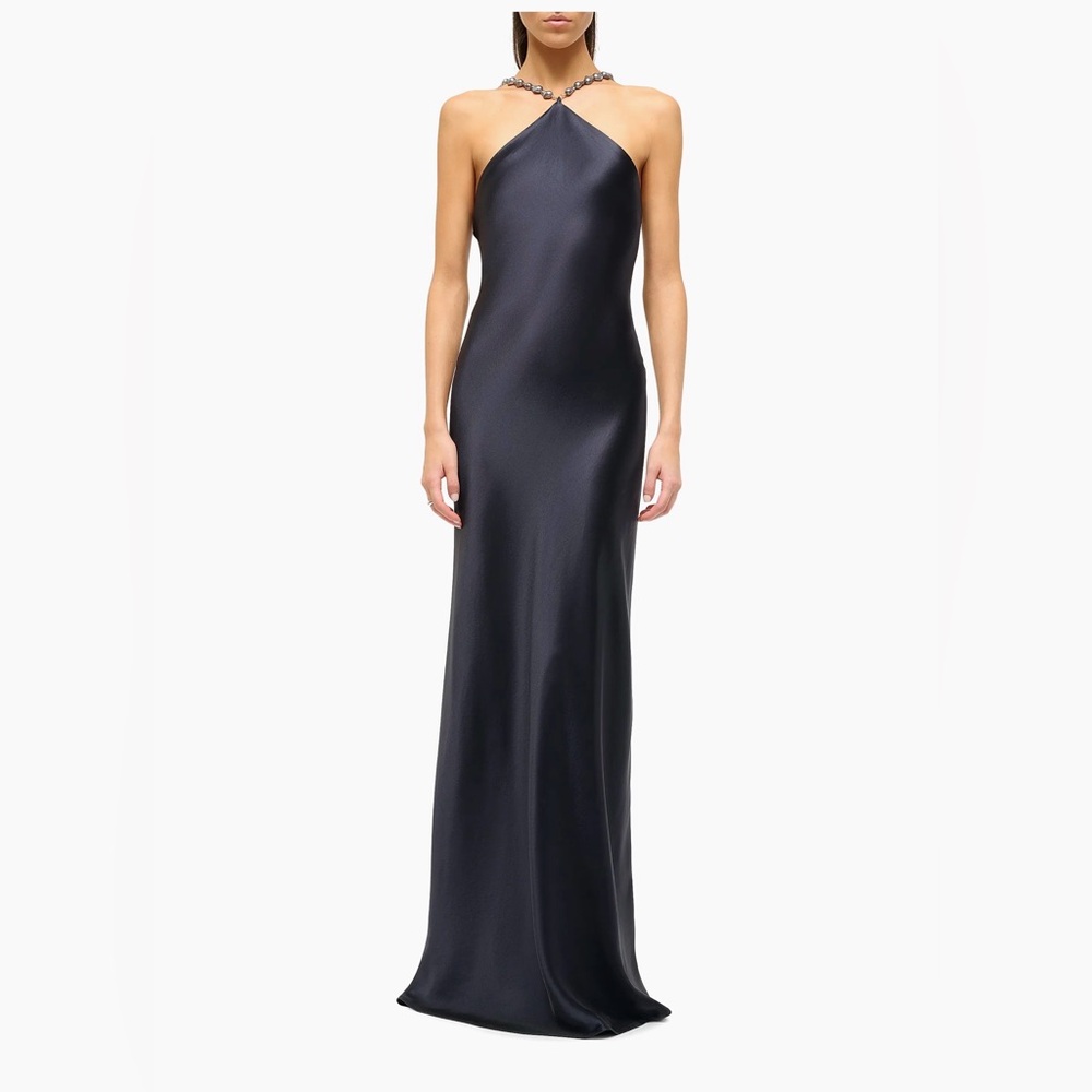 Staud Cadence Satin Maxi Dress NWT